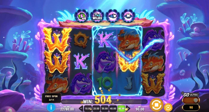 Manta Mayhem - vinningur í Free Spins með Sticky Wild